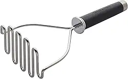 Amassador KitchenAid Gourmet, aço inoxidável, 26 cm, preto