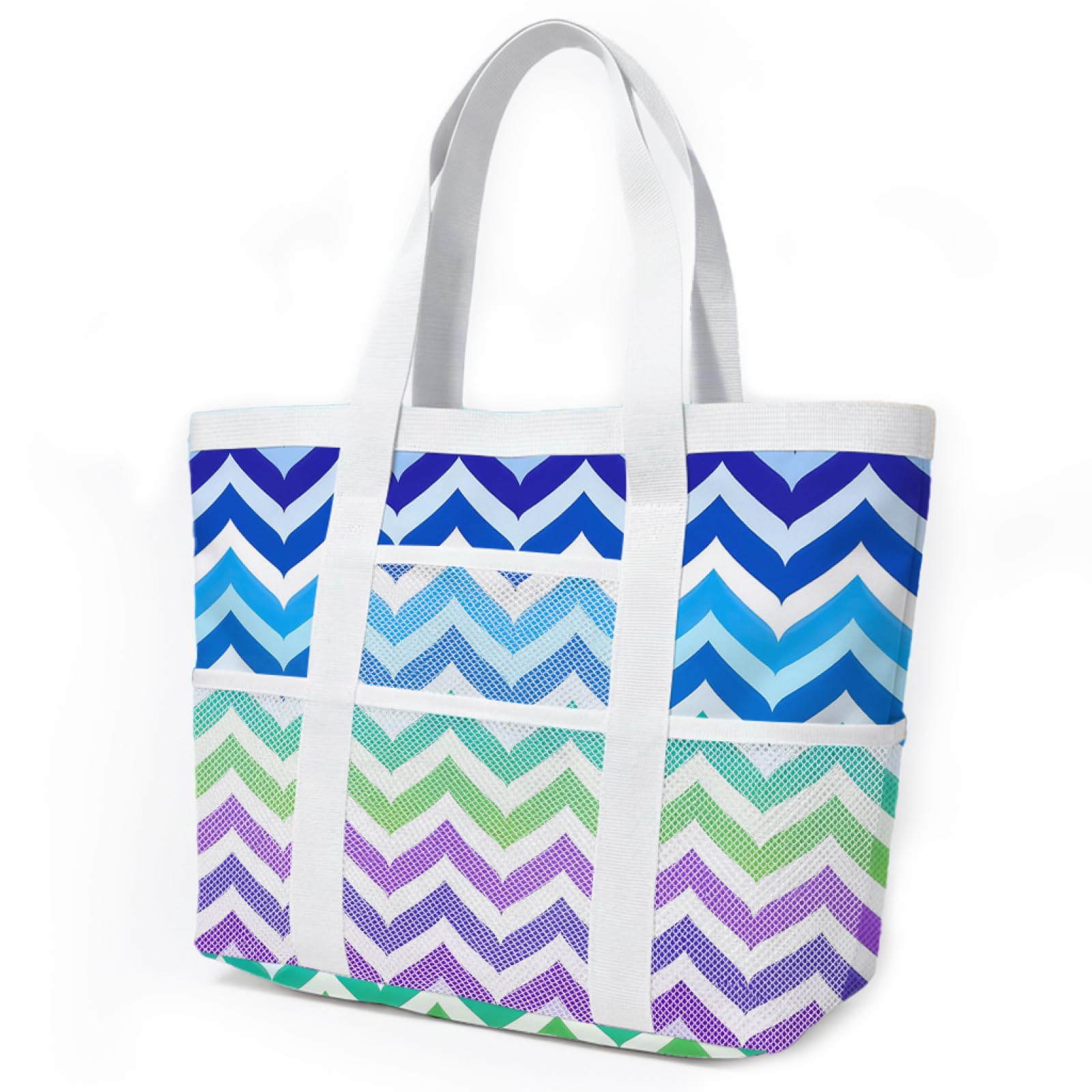 Borsa Mare Grande Borsa Mare Donna Resistente Beach Tote Bag Spiaggia Con Zip Shopping Bag Donna Borse Mare Pieghevole Leggera Borsone Piscina Viaggio