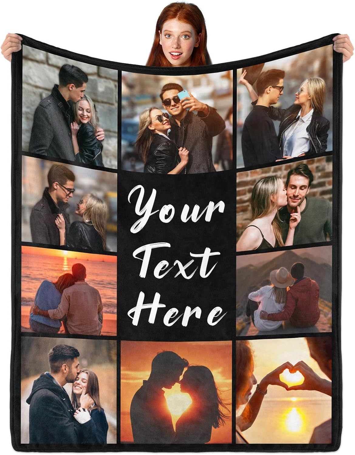 WNNNS Personalized Spotify Code Music Blanket,Customized Blankets with Photo, Custom HD Printing Flannel Blankets Using Photos of Couples Families Friends Or Pet, Birthday Valentines