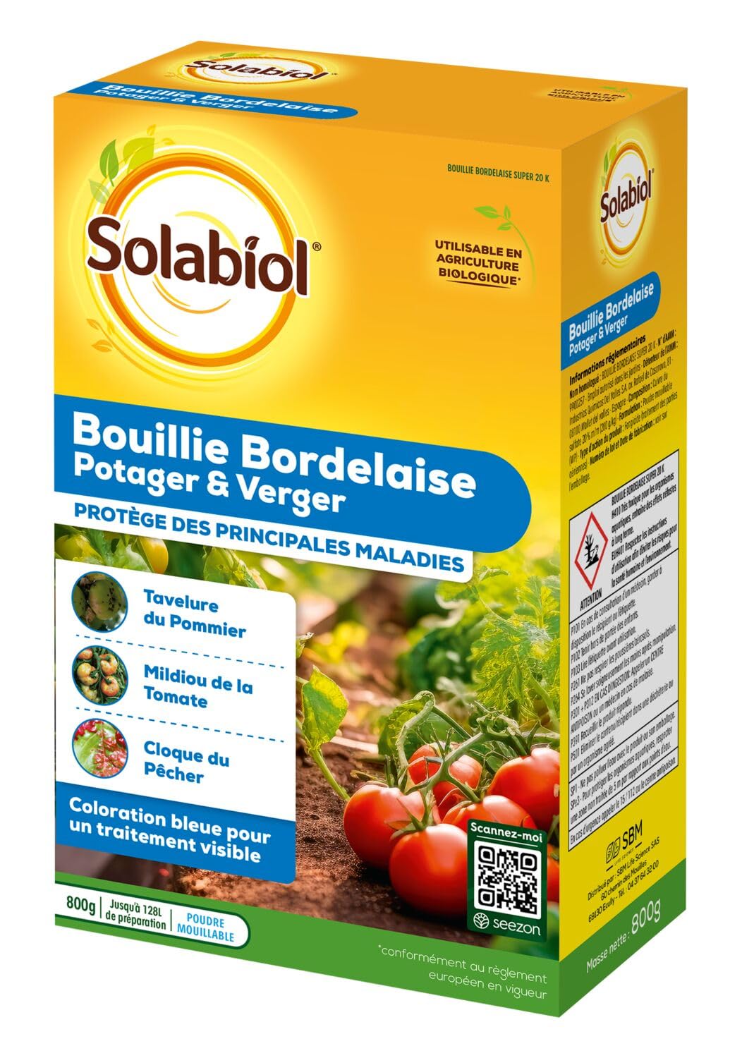 Solu'Bordelaise - 500 G De Bouillie Bordelaise - Mildiou De La Vigne Utilisable Agriculture Biologique Sachet Refermable 6821a3983a7d1ed50b631852