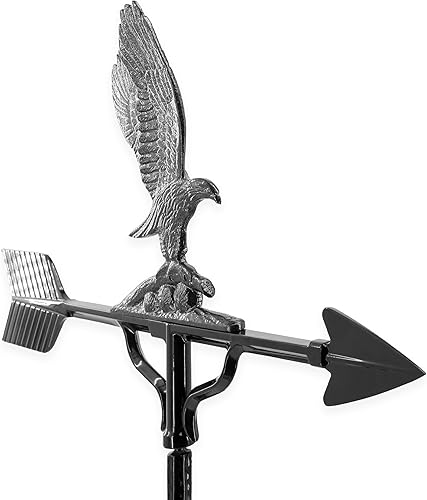 Miniatura 4 de Montague Metal Products Veleta de 32 pulgadas con adorno de águila de hierro sueca