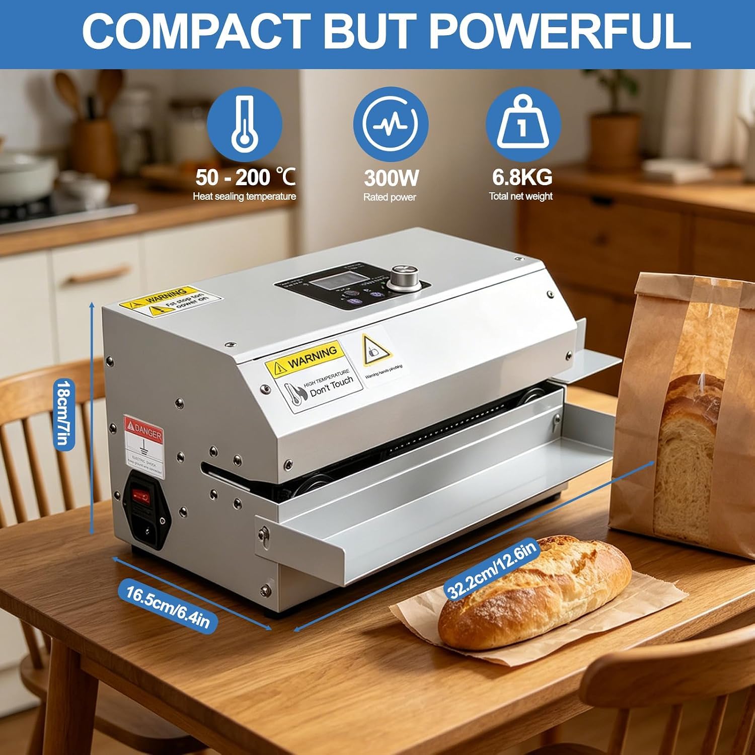 Machine De Scellage Automatique, Scelleuse Thermique De Qualité Industrielle, avec Molette Dimpression, Température Et Vitesse Réglables, Machine De Scellage Horizontale pour Différents Types