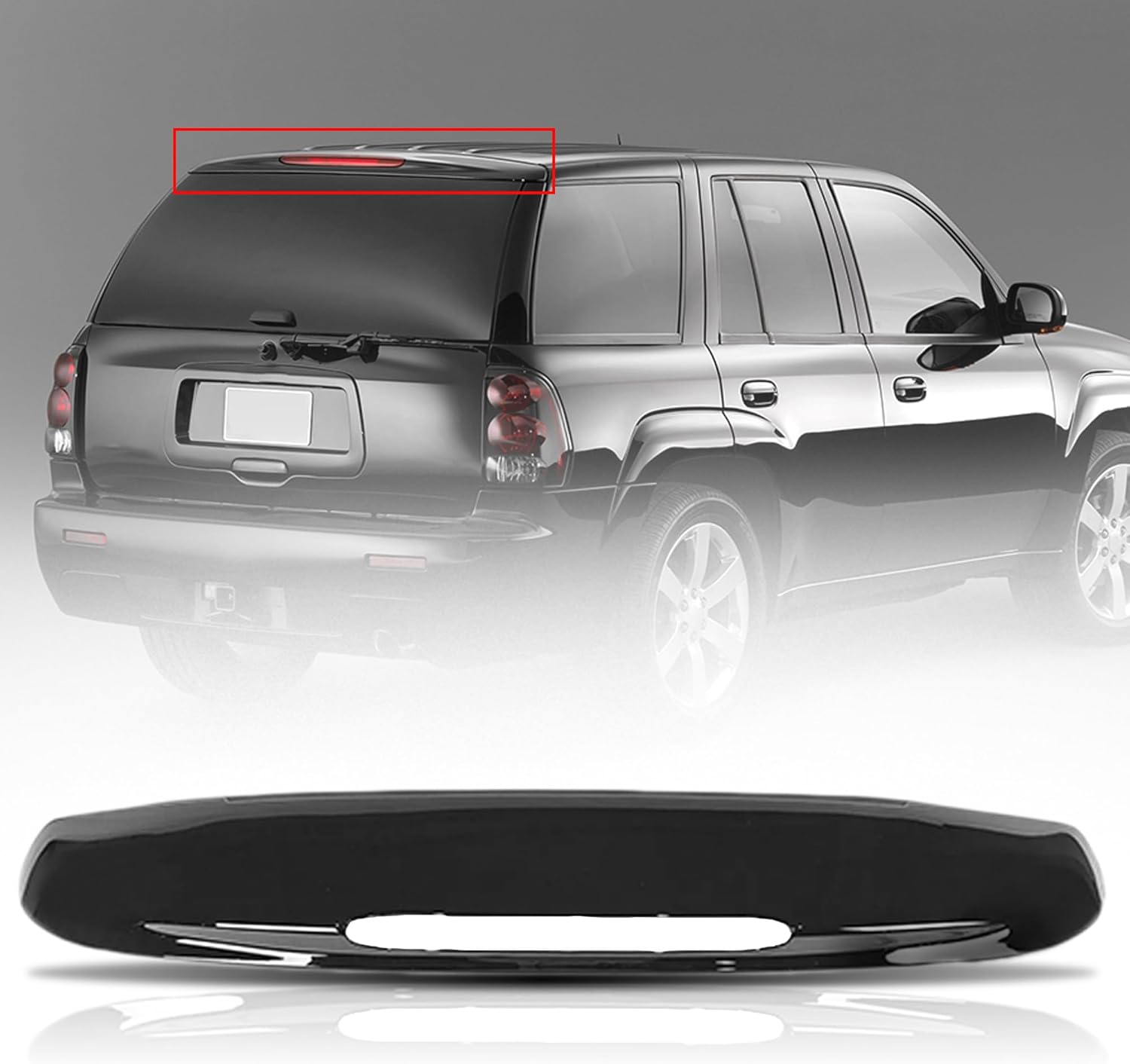 PartsFlow Rear Upper Tailgate Molding Trim GM1904106 Compatible With Chevrolet Trailblazer 2002 2003 2004 2005 2006 2007 2008 2009 Replace#19150496