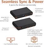 Amazon Basics Thunderbolt4/USB4 Docking Station, 3X Downstream TBT4 (Dual Display), 1xUSB A 3.1