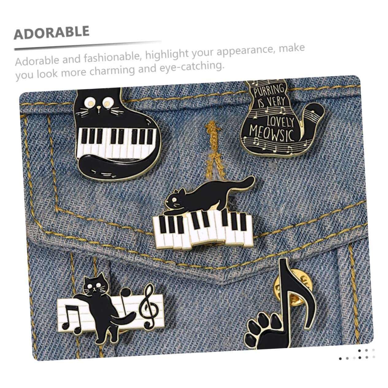Healeved Spilla Creativa Con Note Musicali Pin Decorativi Per Abbigliamento E Accessorio Per Halloween Compleanni E Speciali