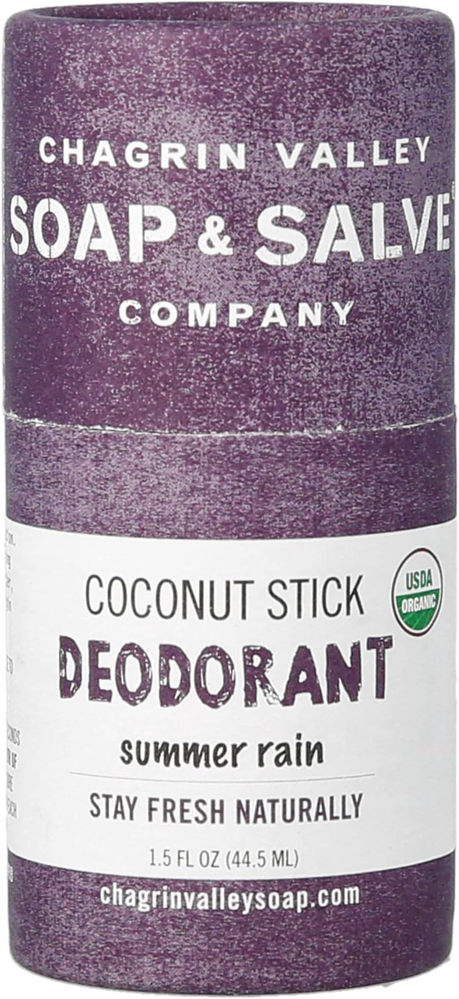 Organic Natural Deodorant Stick, Chagrin Valley Soap & Salve (Summer Rain)