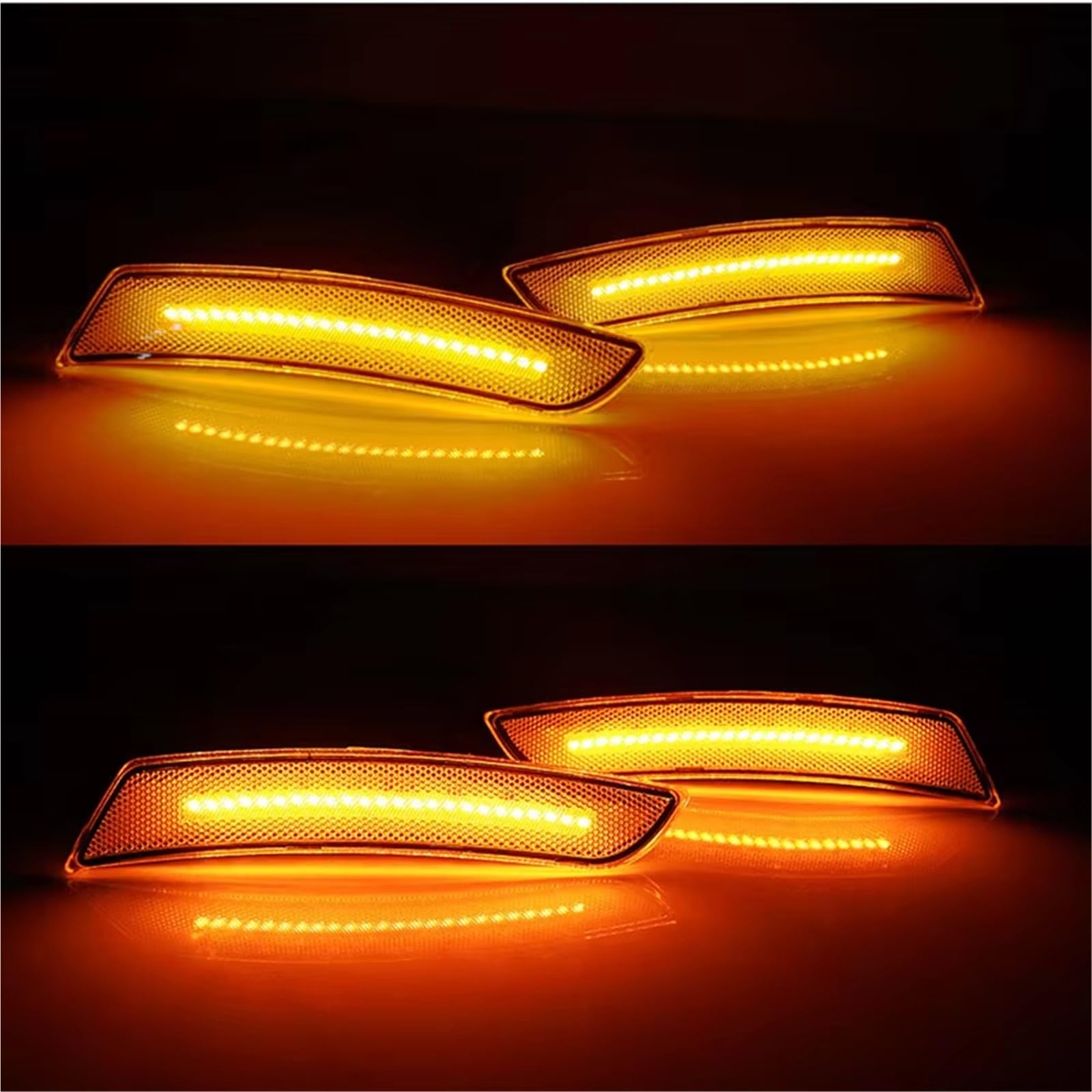 Genérico Intermitente coche Para Chevy Para Camaro 2016-2020 12V Frente Ámbar Trasero Rojo LED Indicador Lateral Coche Luces Señal Giro Arco Rueda Indicador de dirección(4pcs Amber Red)