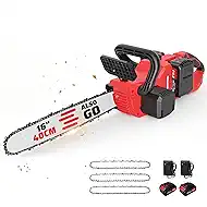 16" Cordless Chainsaw 42V Brushless Electric Chainsaw, 2 x 3.0Ah Batteries Powered Handheld Chain Saw, Tool-Free Tension & Auto Oiling for Tree Pruning, Wood Cutting, Yard & Garden Outdoor Work