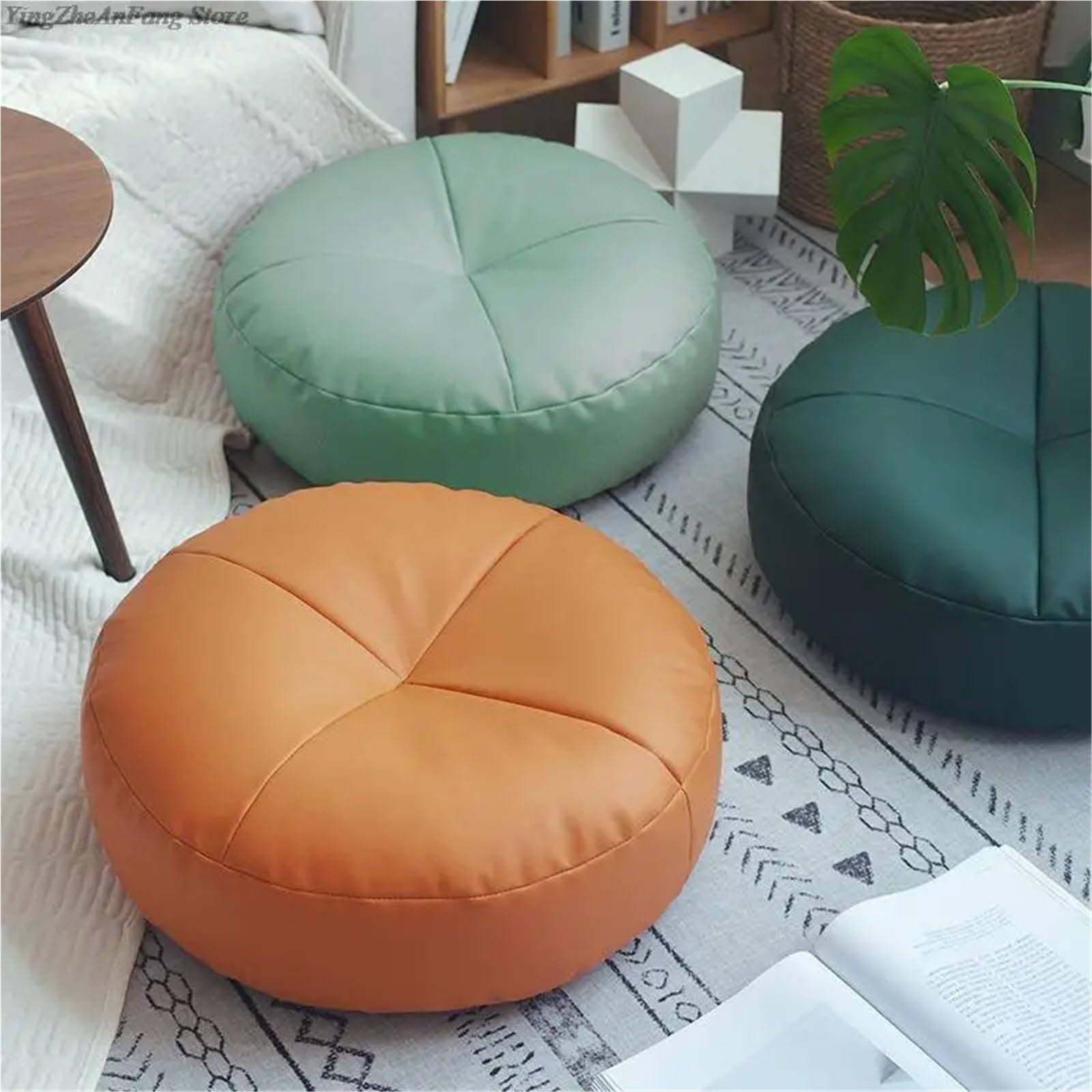 Meditationskissen aus PU-Leder – verdickte Yogamatte, waschbar, Bodensitzkissen, gefüllter Pouf, Sofa, Yoga-Kissen (Typ 6, 30 x 12 cm) – Komfort und Stil für Achtsamkeit