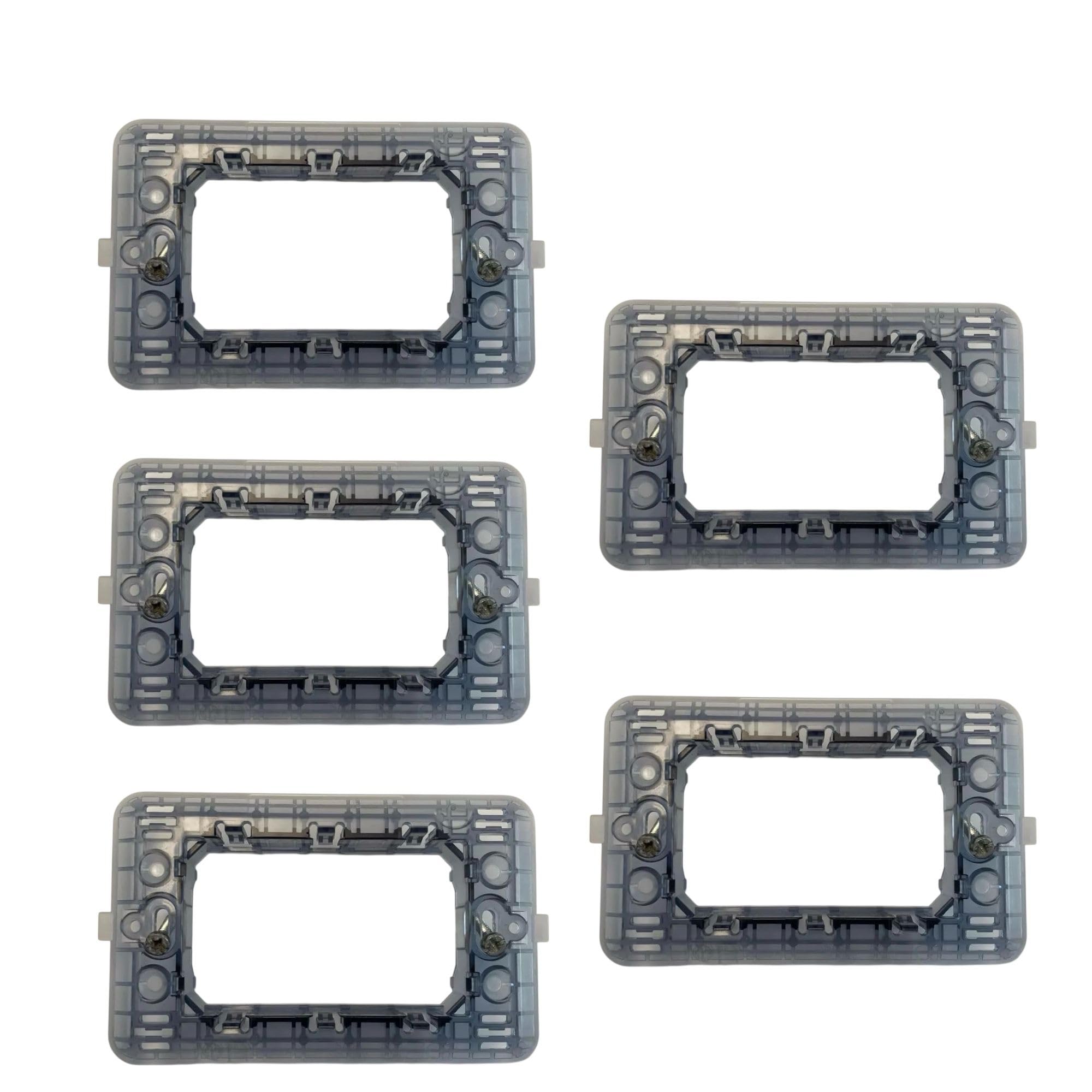 Topolenashop Set da 5 Supporti Compatibili BTicino Matix | Telai da Incasso 3 Moduli per Placche, Frutti Elettrici e Interruttori | Compatibili con Scatole 503 466975