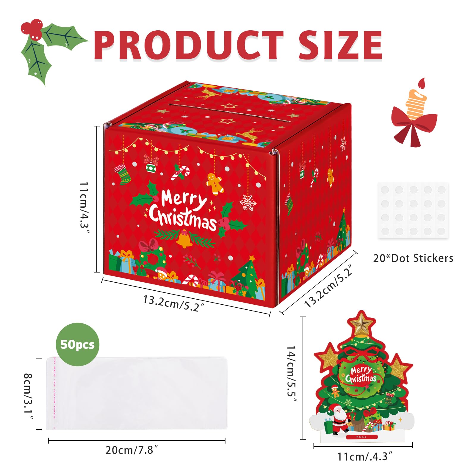 WERNNSAI Tirelire De Noël Pour Argent – Boîtes Cadeaux Surprise