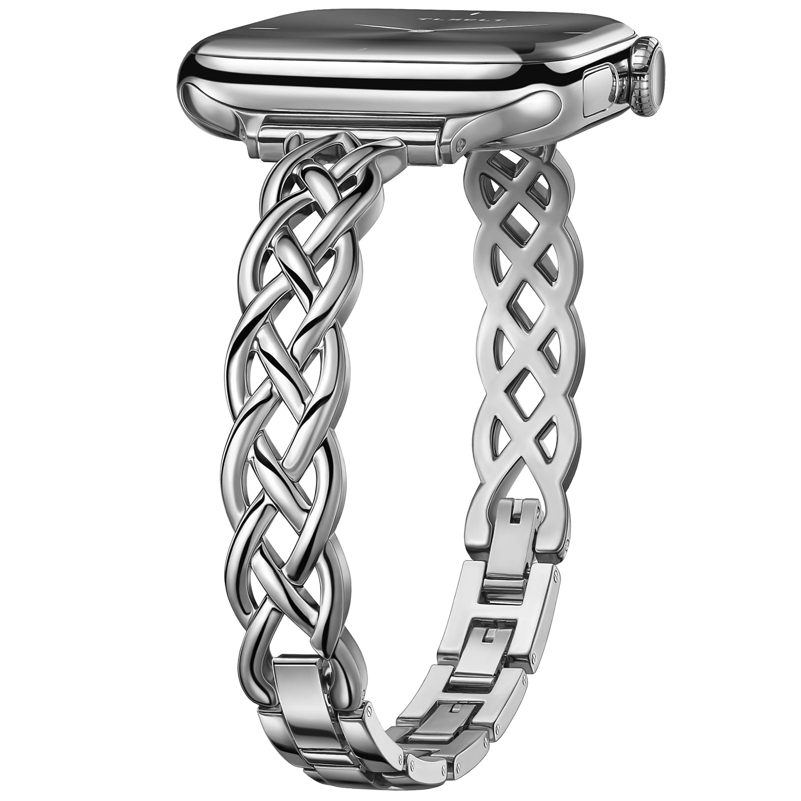 Silm Bracelet Compatible with Apple Watch Bands 38/40/41/42/44/45/46/49mm for Women, Celtic Thin Dressy Stainless Steel Metal Designer Fancy Strap for iWatch Series 11 10 9 8 7 6 5 4 3 SE Ultra — view 9
