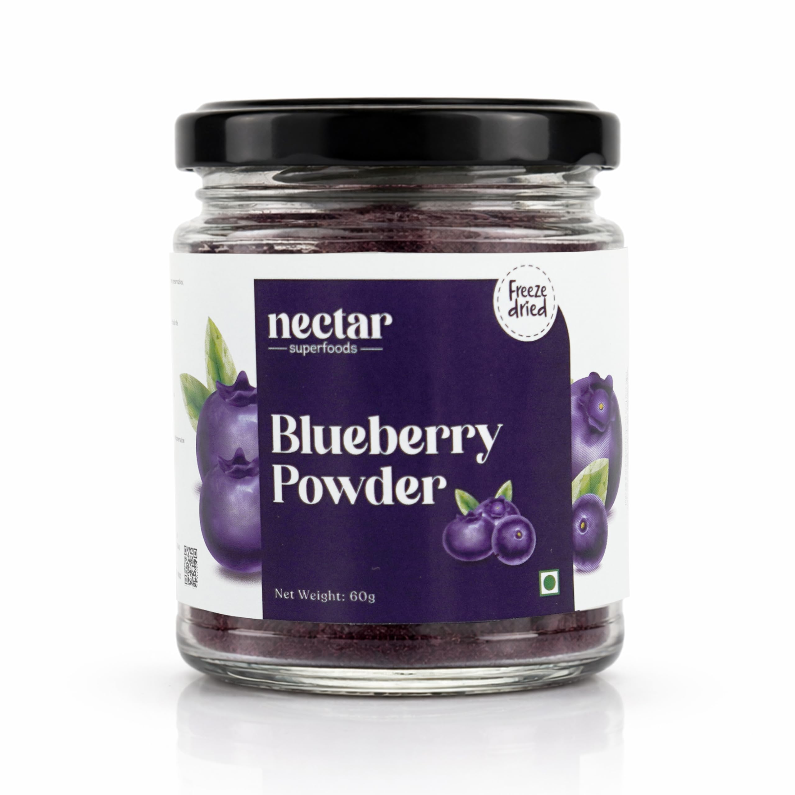 Nectar superfood Freeze Dried Blueberry Powder - 60 grams Jar-Pack