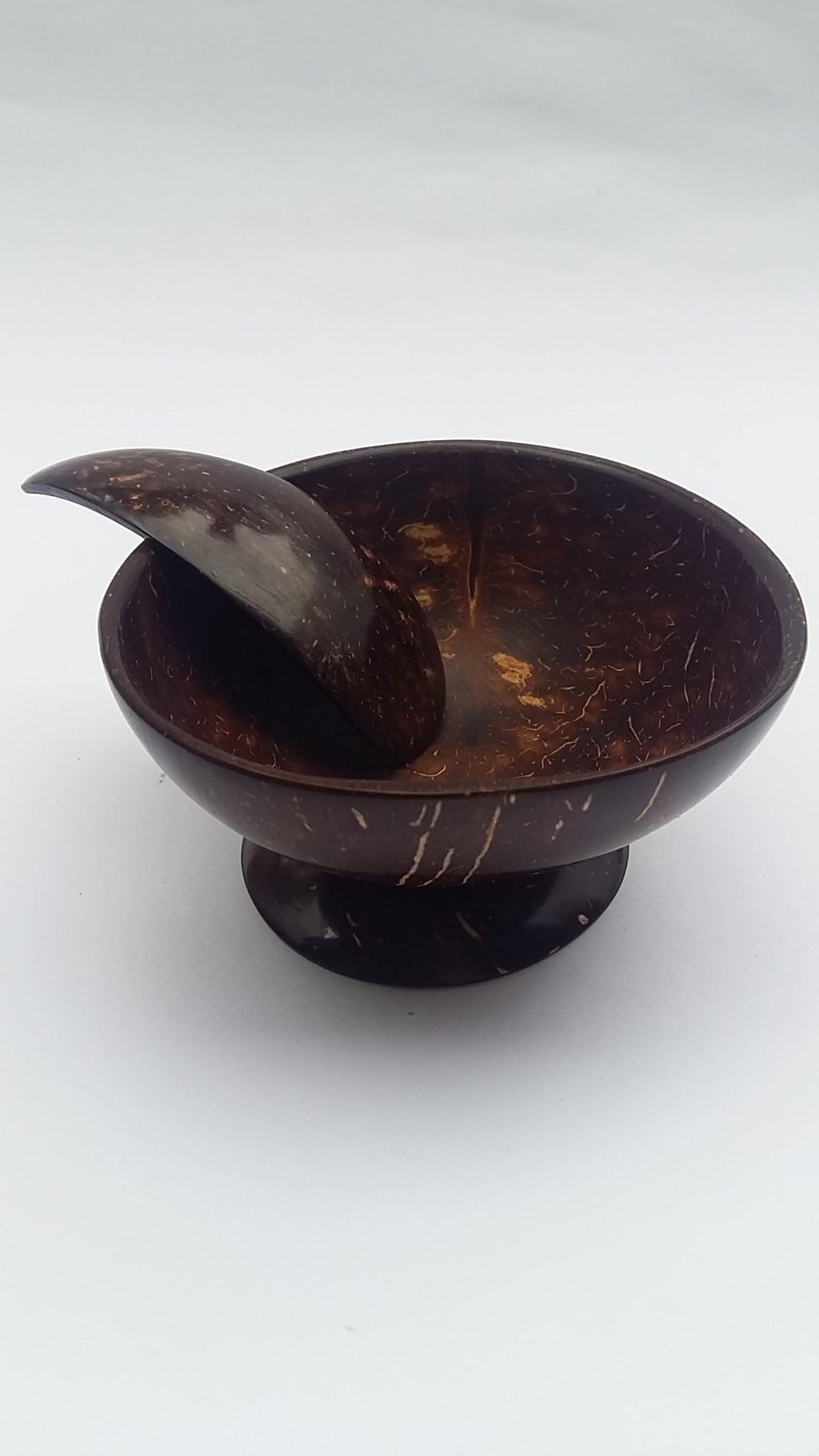 Eco-Friendly Handmade Coconut Shell Ice Cream Bowl with Spoon