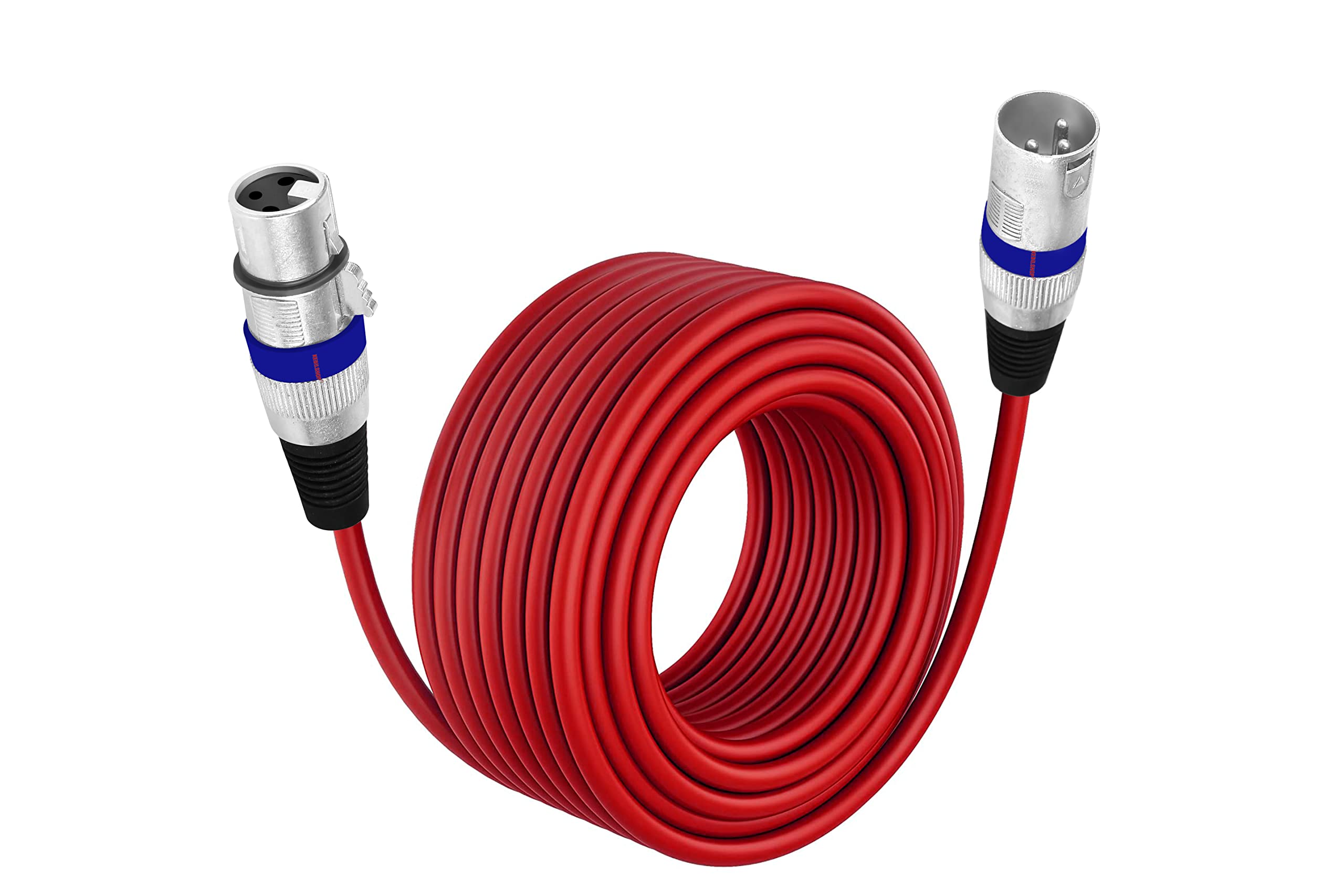 KEBILSHOP 32 Feet XLR Male to XLR Female Black Microphone Cables,10 Meter Mic Cable Patch Cords, (Red)-image-38