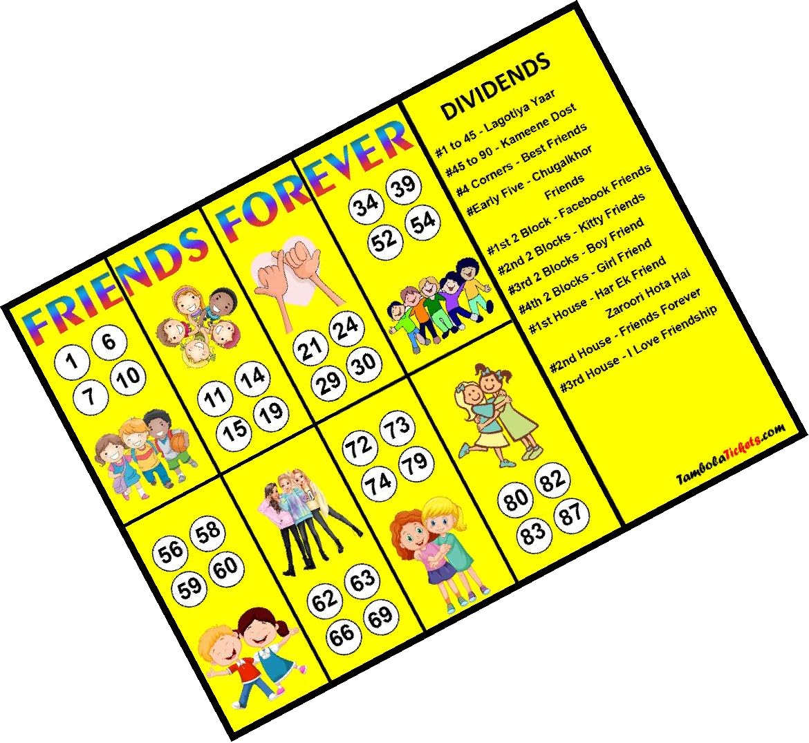 TambolaTickets.com Enduring Bonds Friend Forever Theme Tambola Tickets Bingo Housie Lotto (Printed On Hard Sheet, Big Size Tickets, 24 Cards) (B0CD81FKMH) Amazon Price History, Amazon Price Tracker