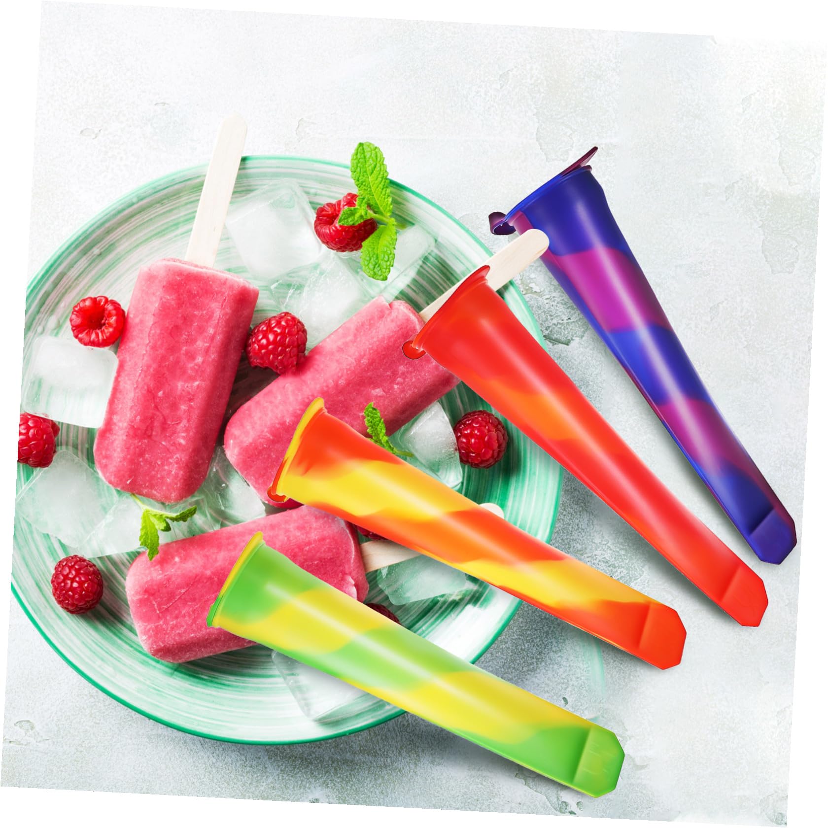 12 pièces Moule à Glace Silicone Réutilisable Flexible et Sûr pour Glaces Maison Moule à et Yaourt Résistant et Facile à Démouler pour Garçon Fille et Adultes
