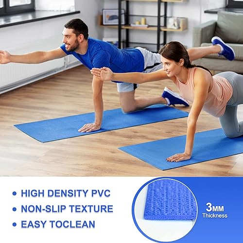 Miniatura 3 de Funtery Paquete de 16 alfombrillas de yoga de 0.118 pulgadas de grosor, alfombrilla de entrenamiento antideslizante para mujeres, gimnasio, hogar,