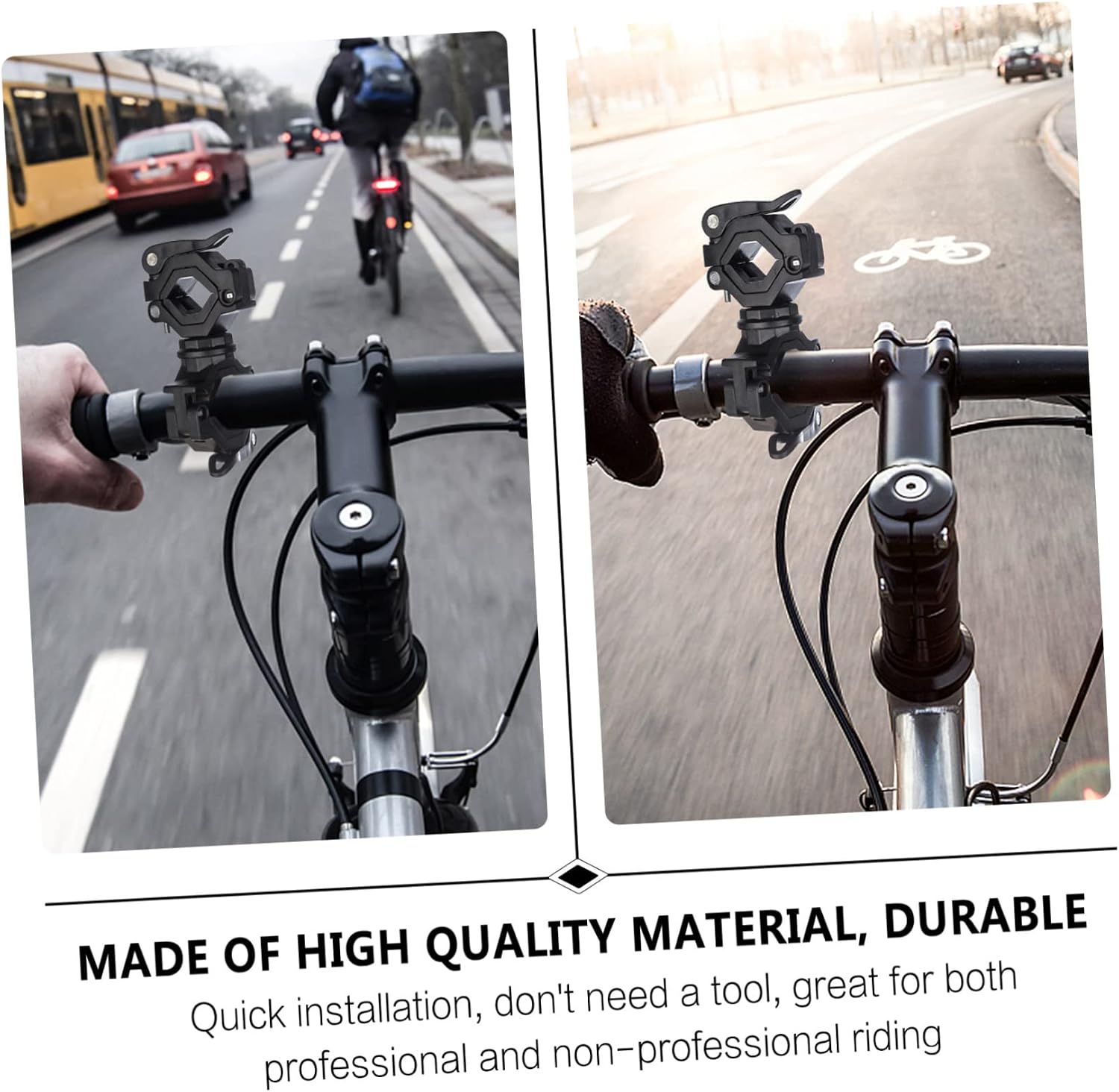 1set Rotatable Bike Flashlight Holder Light Bracket for Front Lamp Easy to Install Mounting Accessory Safe Riding at Night for Cyclists