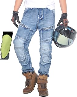 Pantalon Moto Hombre/Mujer, Pantalon Vaquero Moto de Aramida, Pantalones Moto con Protecciones