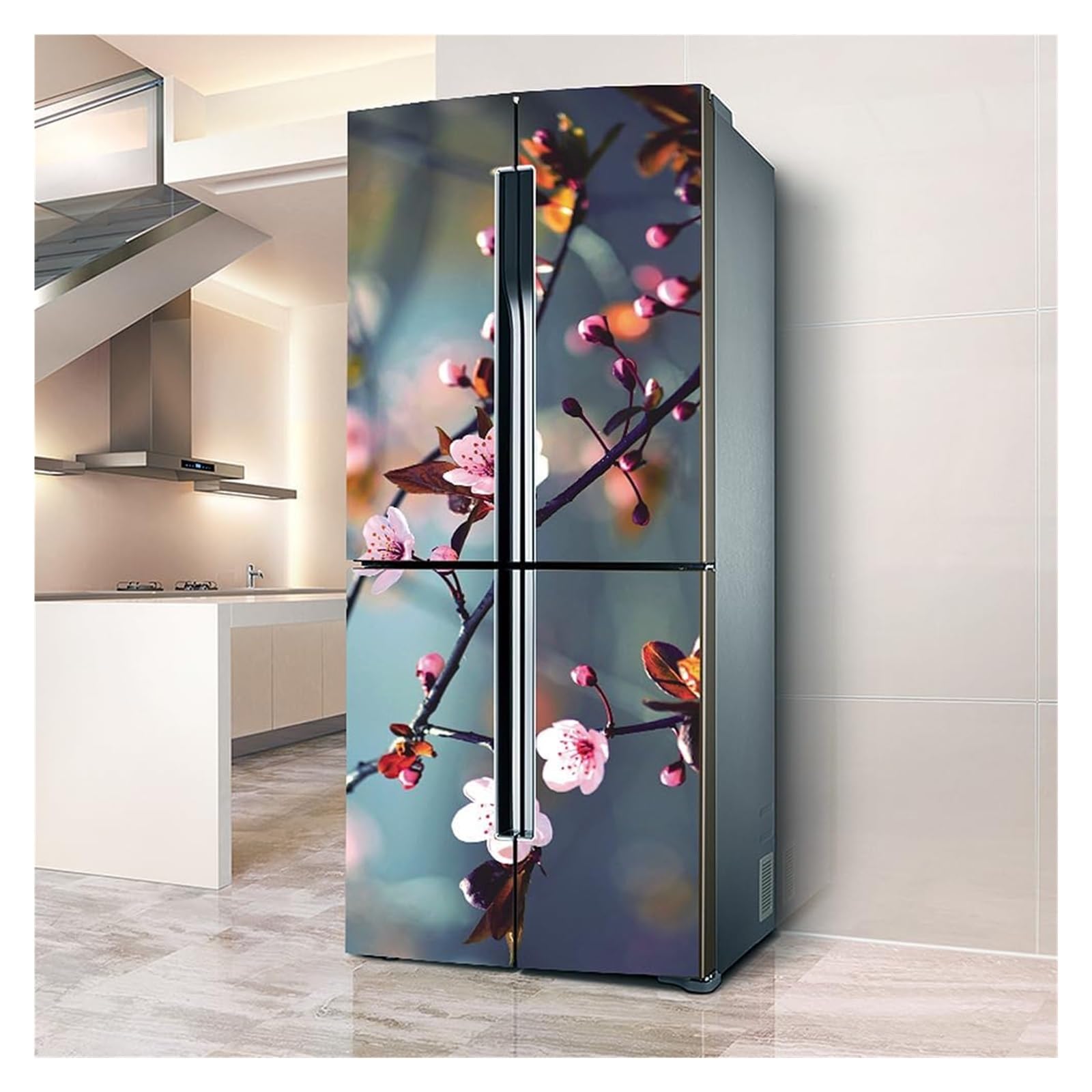 GDHKDDFL Minimalist, luxury-inspired fridge decals, Fridge Sticker Full Covering Door Covers Skins Wall Stickers for Kitchen Decal(L: 100x180 cm)