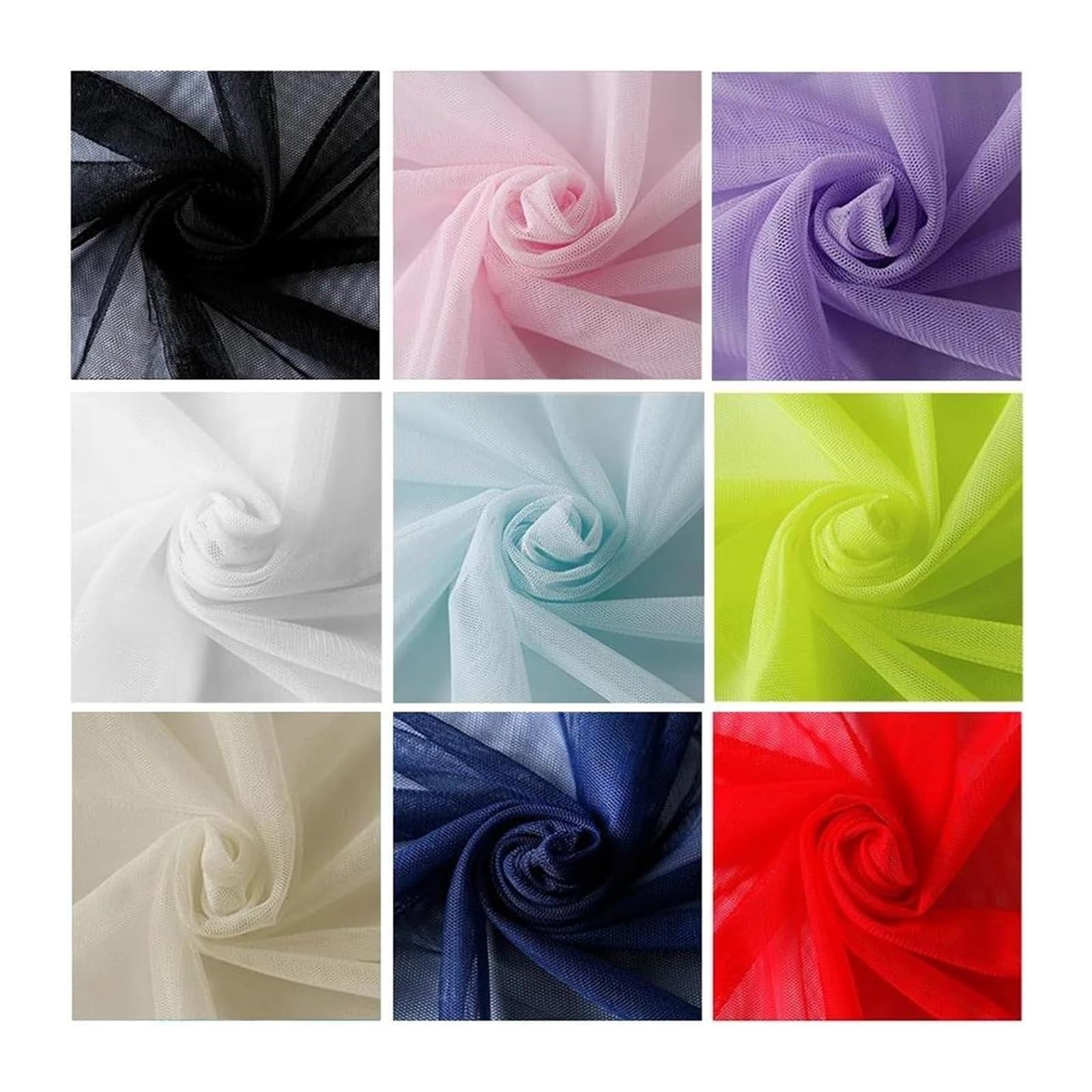 Tul de poliéster de primera calidad, Tela de malla Poliéster Secado rápido Transpirable Costura Multicolor 160x(100-1000) cm Tejido liso(4,160x500cm)