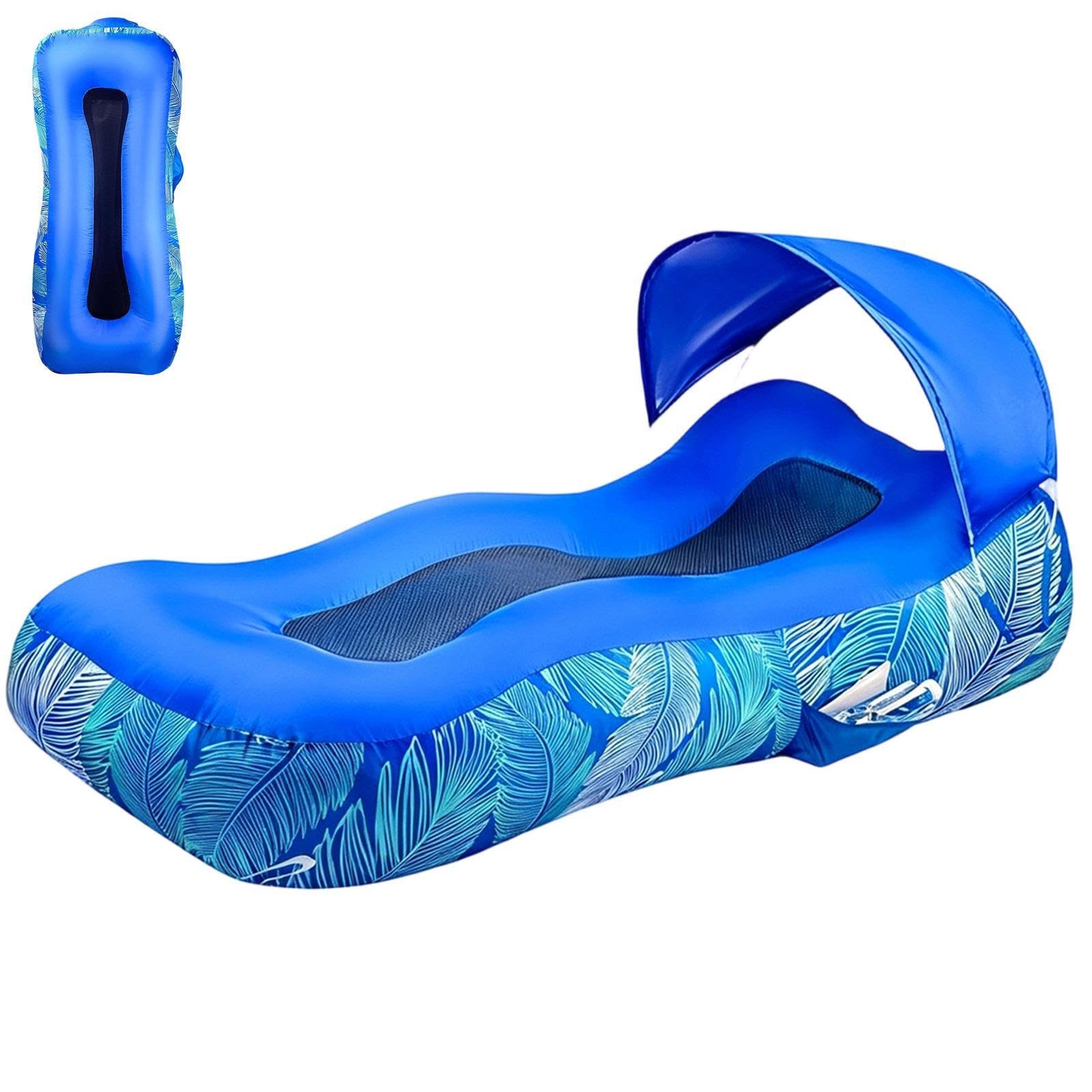 Canapé de plage gonflable avec pare-soleil extérieur pour camping et pelouse