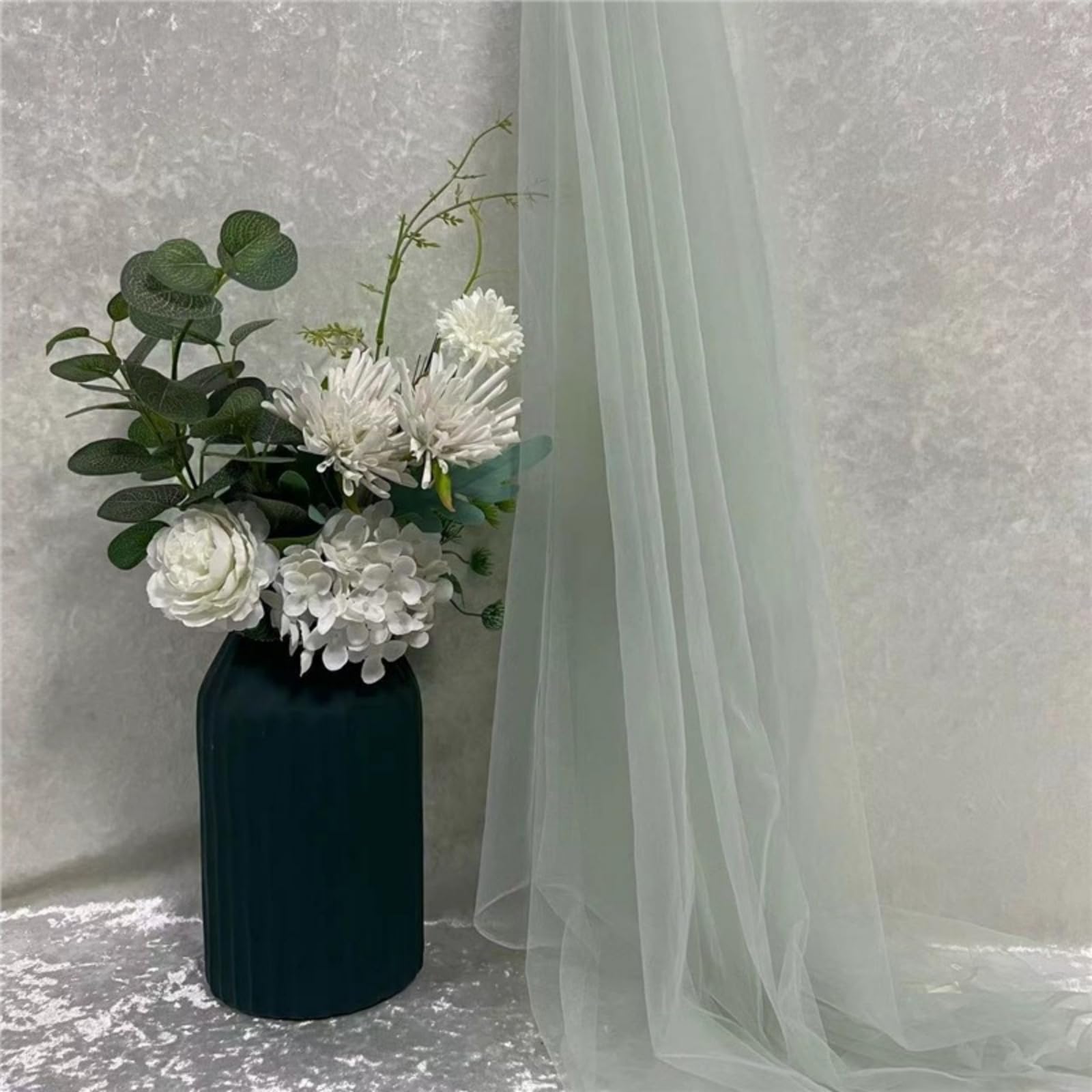 1/5 m x 160 cm Soft Tulle Fabric, 10 Colours, Tulle Fabrics for Sewing, Mesh Fabric, Decorative Fabric, Draping Fabric for Arbor Wedding Curtain, Wedding Arch, Freehand Decoration, Archway