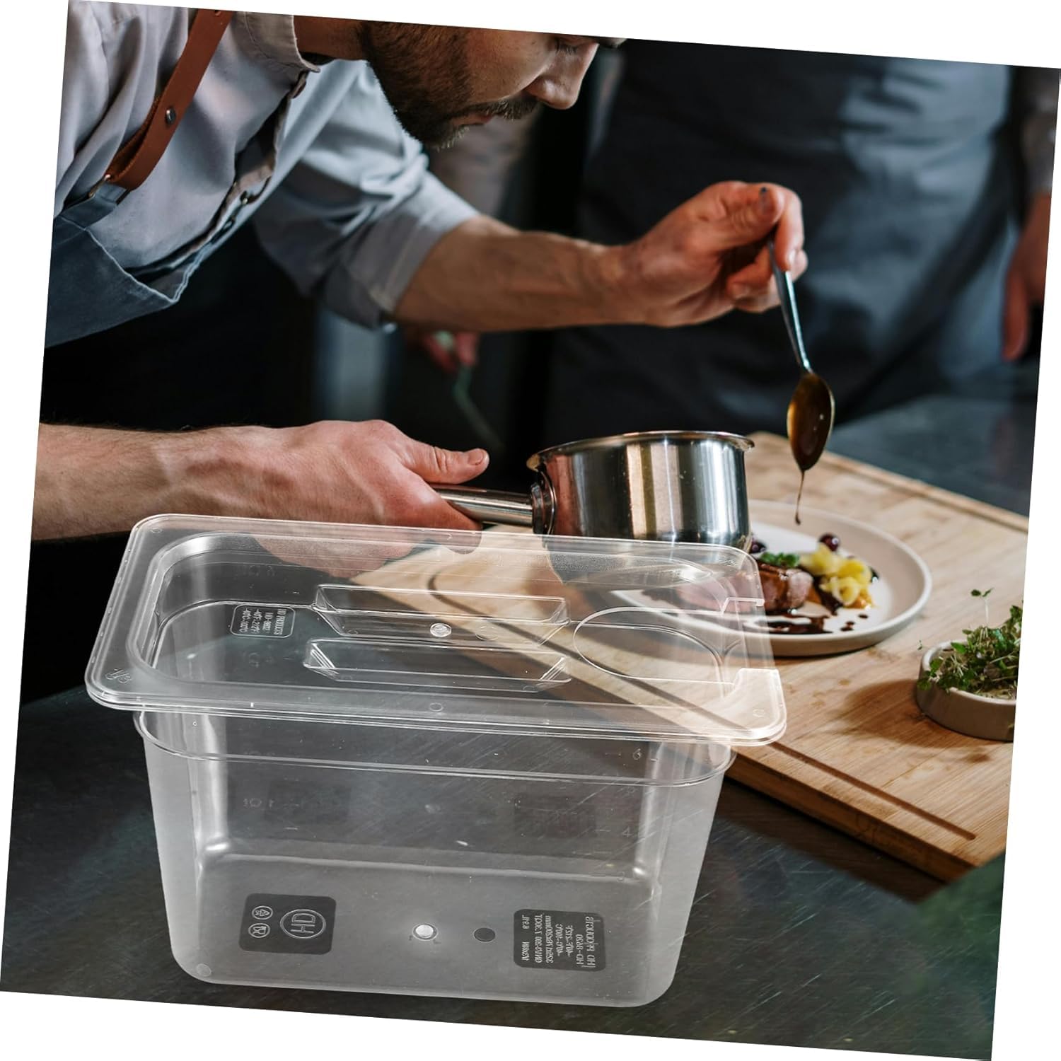 Contenitore Sous Vide, contenitore Sous Vide ribaltabile da 11 litri con coperchio per fornello di precisione culinaria con circolatore Sous Vide