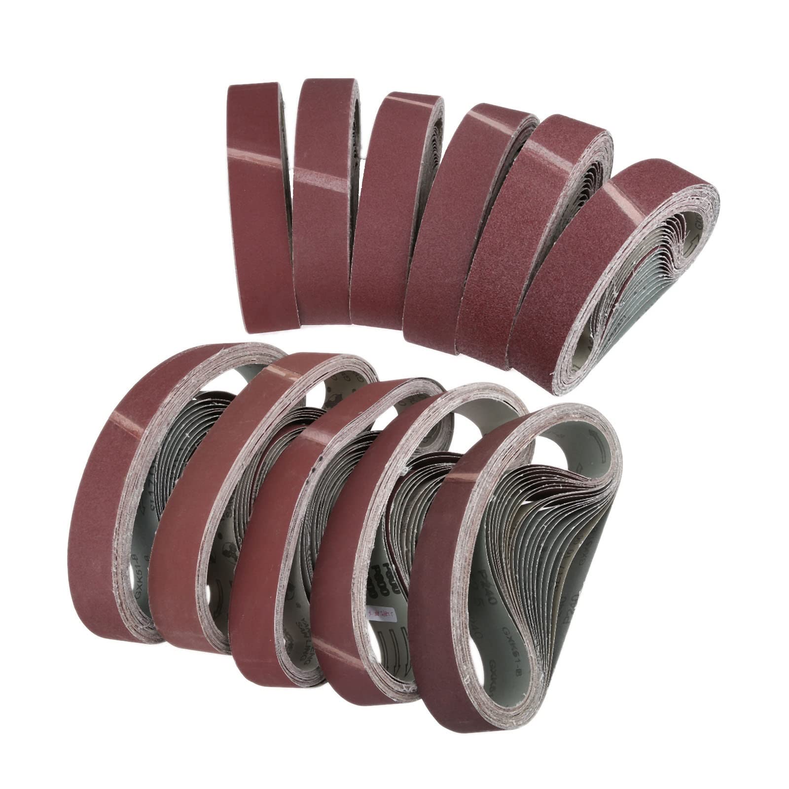 Bandas de lijado para lijadoras de banda, 20 piezas 50 * 686 mm Bandas de lijado abrasivas Papel de lija for lijadoras de banda Herramienta amoladora de banco Grano 40-600 Accesorios Dremel for carpin