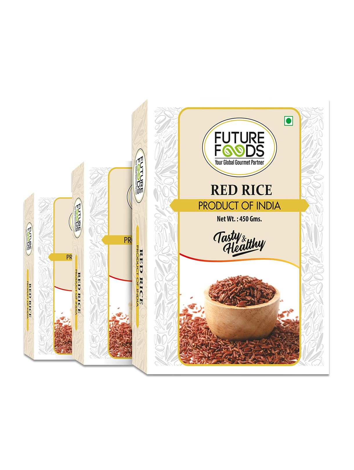 Future Foods Premium Red Rice 450g | Rich in Antioxidants | Multiple Health Benefits | Ideal for Diabetic Patients | Supports Digestion | Fiber Rich | Iron & Vitamin Rich (Pack of 3)