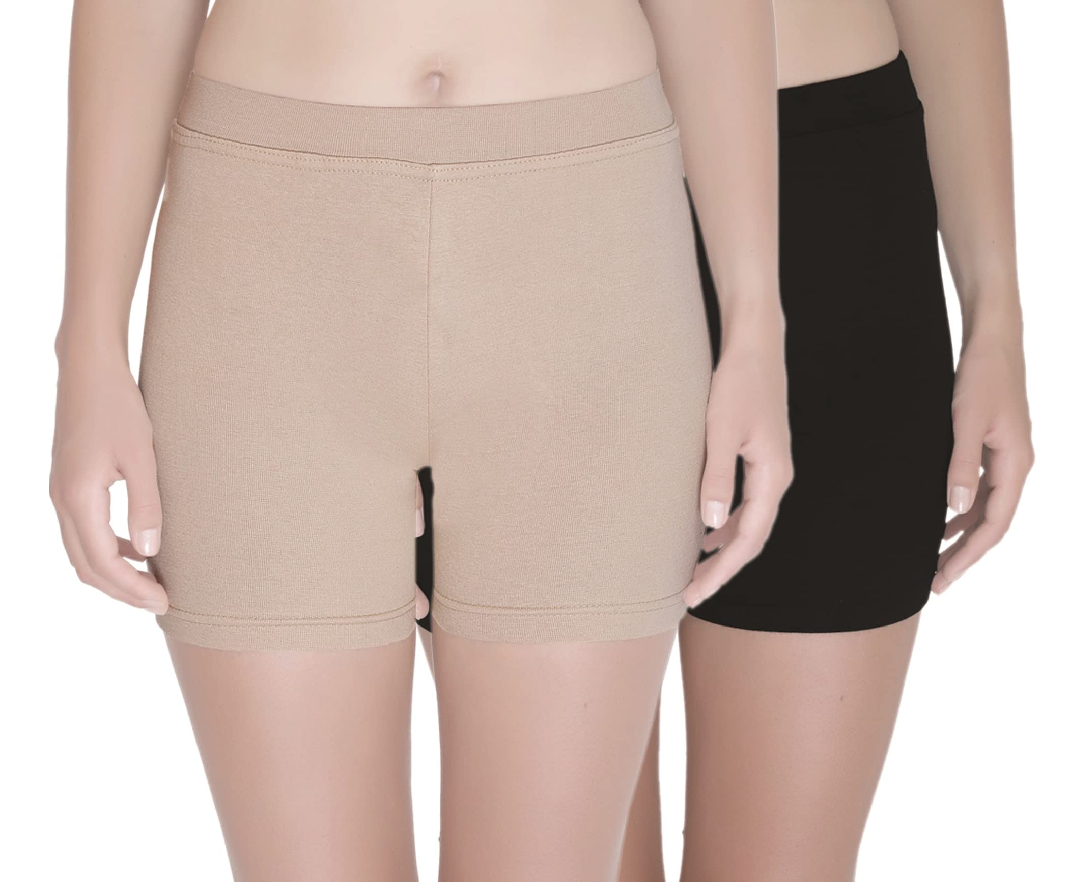 plumbury Women’s/Girl’s Cotton Lycra High Waist Under Skirt Shorts/Cycling Shorts, Size M-XL, (Pack of 2)-picture-14