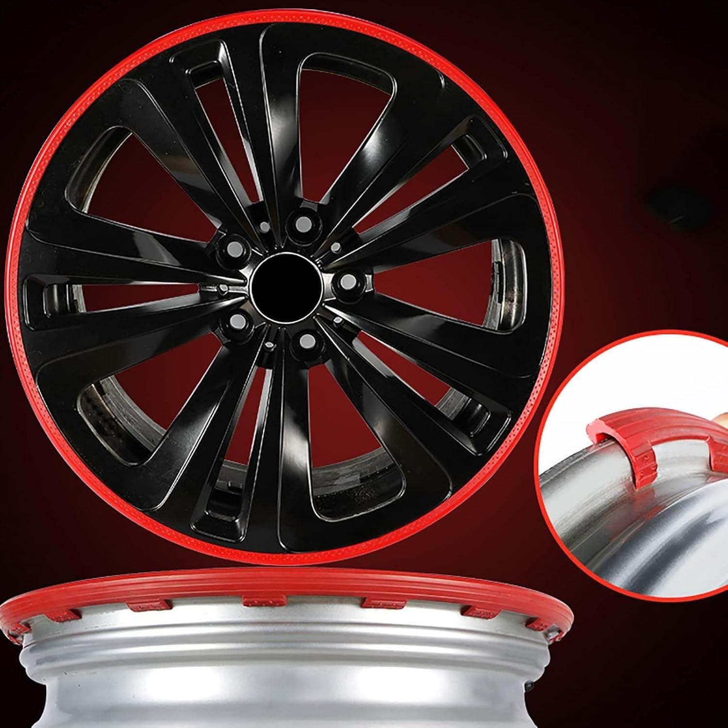 Felgenschutz, 16-21 Zoll Felgenrand Schutzring, Kratzfestes Auto-Umrüstkit, 4Er-Set, Universeller Reifenfelgenschutz Für Alle Modelle