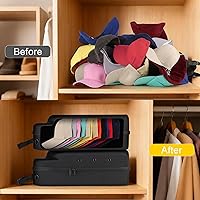 Vista 6 de Funda rígida para gorra de béisbol, funda de viaje con correa ajustable para el hombro, funda para 12 gorras de béisbol, perfecta para viajes y Negro