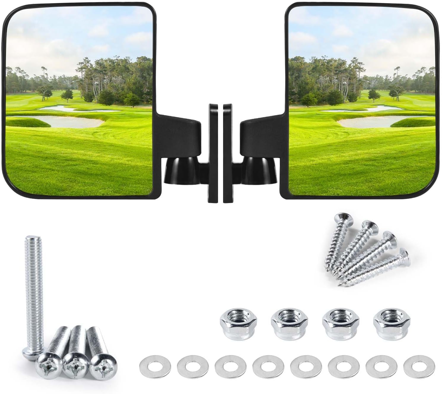 OBTANIM Adjustable Golf Cart Side Rear View Mirrors for Club Car EZ GO Yamaha and Others Carts