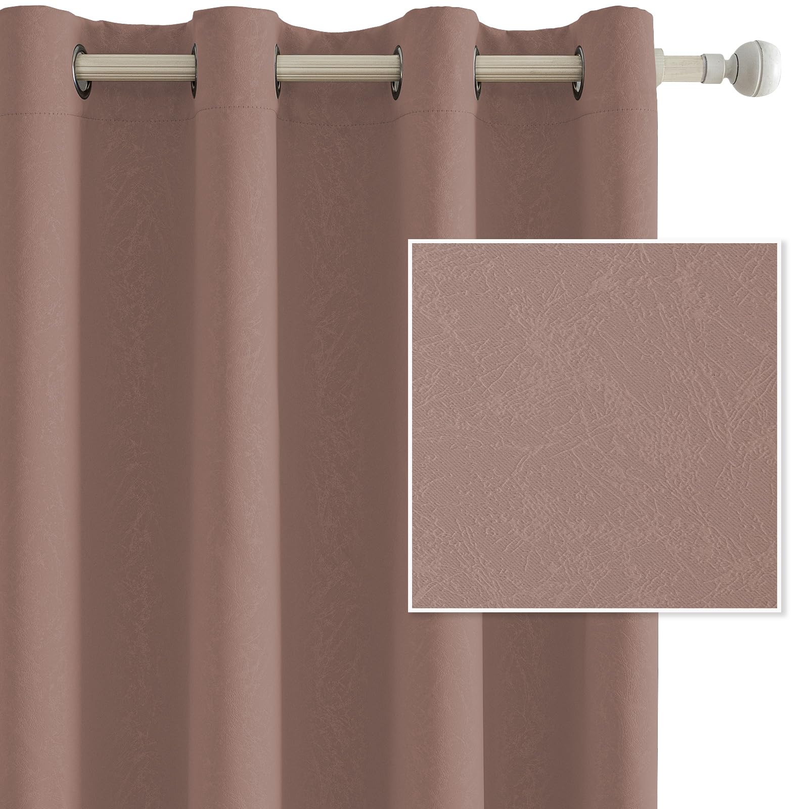 Ystyle Cortinas Opacas 2 Piezas, 140x240 CM, Cortinas Termicas Aislantes Frio Y Calor, Cortinas Blackout Salon Modernas, Cortinas Termica Dormitorio, Cortina Antiruido con Ojales, Rosa Oscuro