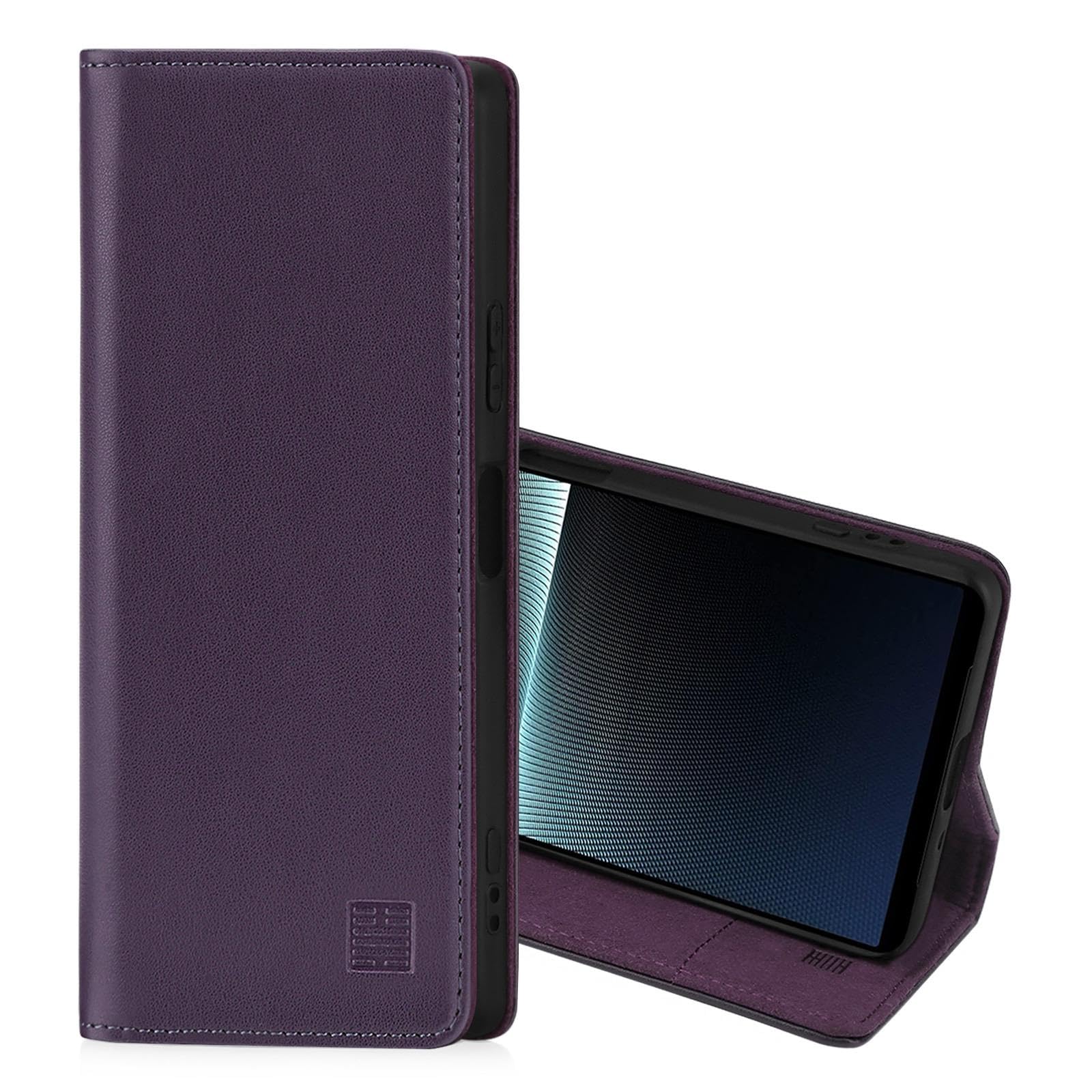 32nd Klassische Serie 2.0 Lederhülle Für Sony Xperia 1 V – Mit RFID-Schutz, Magnetverschluss & Standfuß, Schwarz