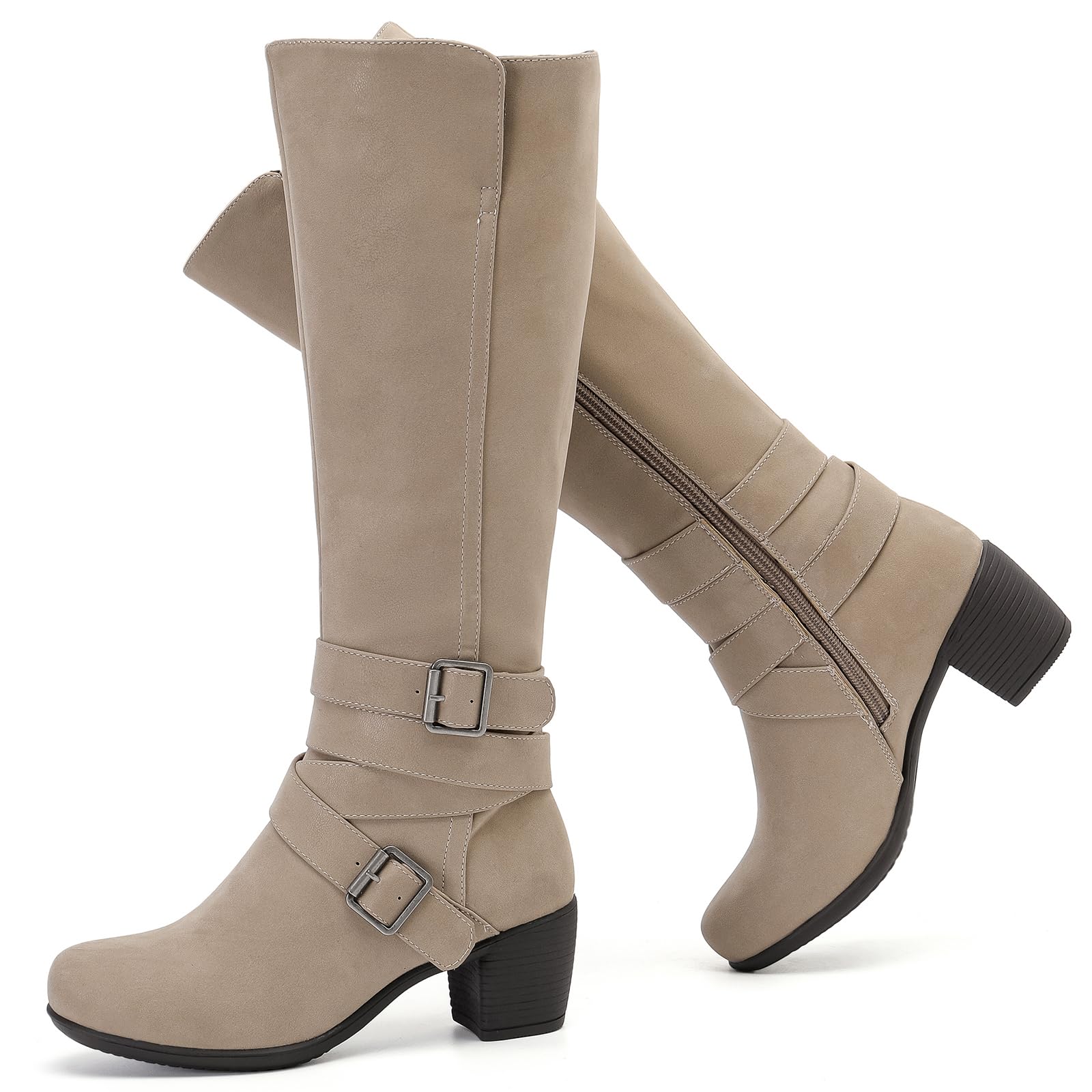 Ruiee Women's Fashion Heeled Boots