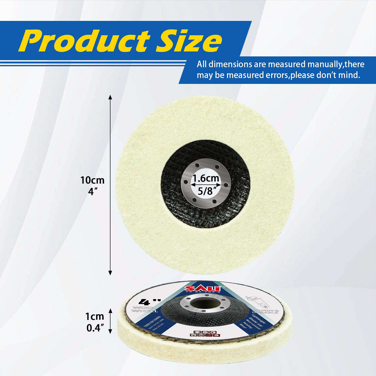 Wool Felt Polishing Wheels - 10 Pack for Angle Grinder -2 Wool Felt Polishing Wheels - 10 Pack for Angle Grinder -2