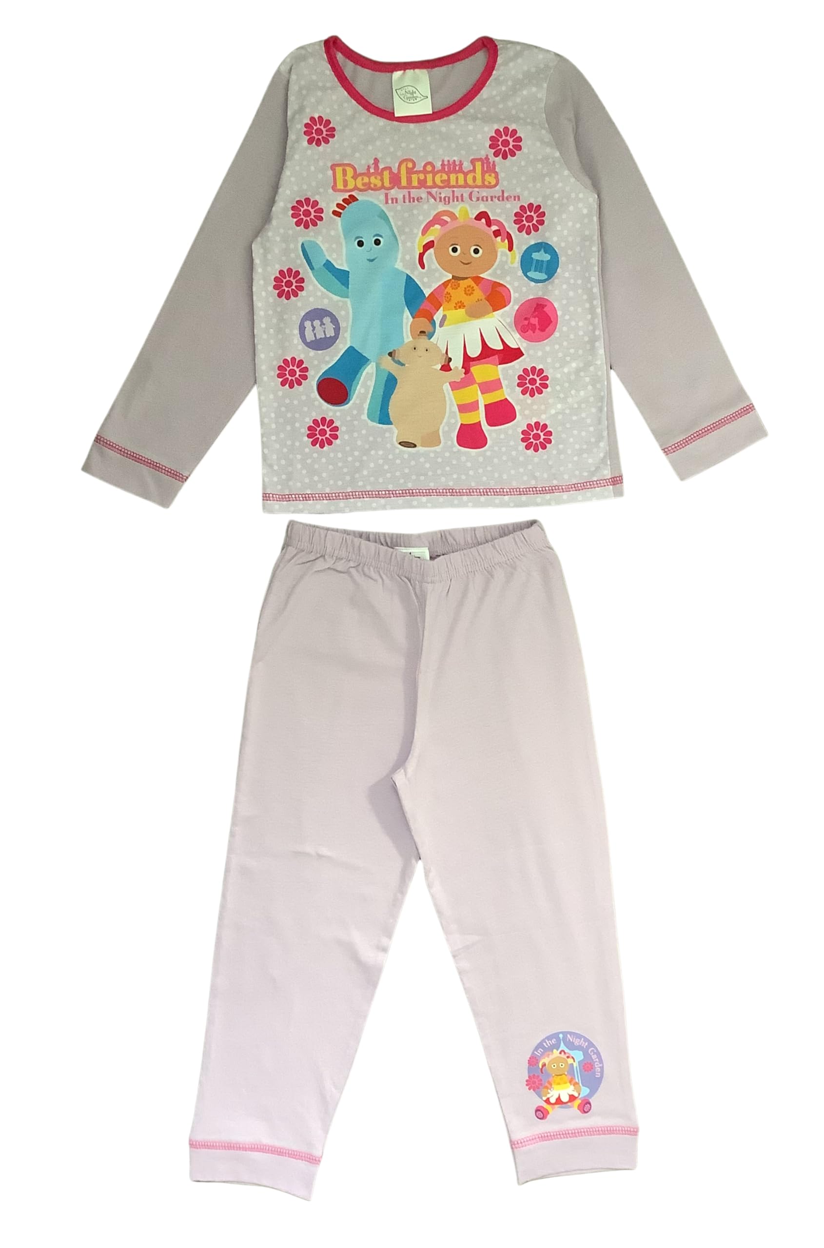 In The Night Garden Girls Lilac 2 Piece Pyjamas Set Featuring Iggle Piggle, Makka Pakka And Upsy Daisy Best Friends, Age 2-3 Years