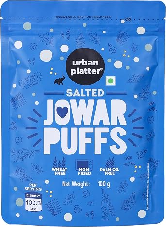 Salted Jowar Puffs, 100g Gluten Free, Palm Oil Free, Baked Not Fried
