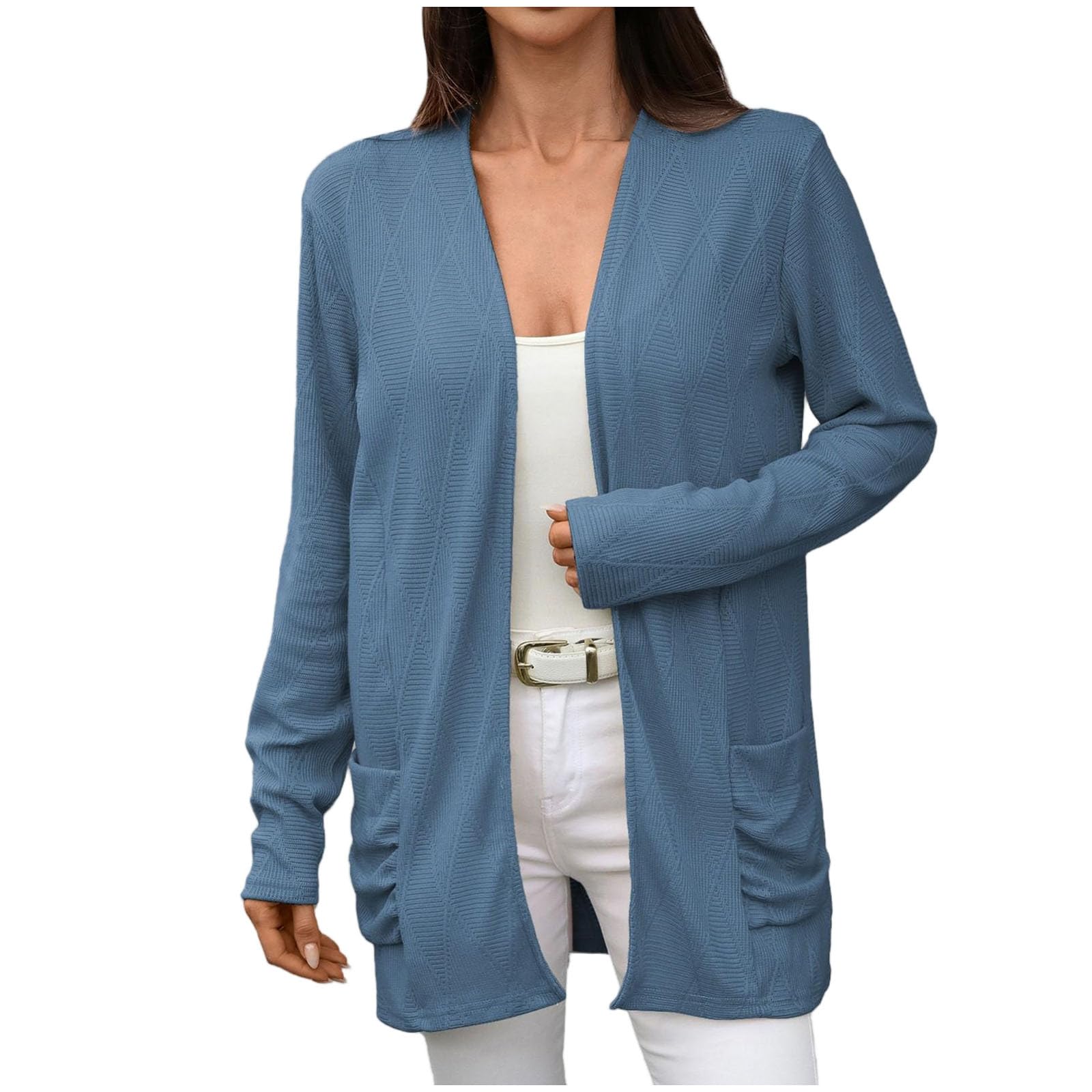 Cardigan Donna Morbido Tinta Unita Maglione Lungo Oversize a Maniche Lunghe | Stile elegante e versatile, colore tinta unita facile da combinare, adatto a ufficio viaggi e occasioni casual quotidiane
