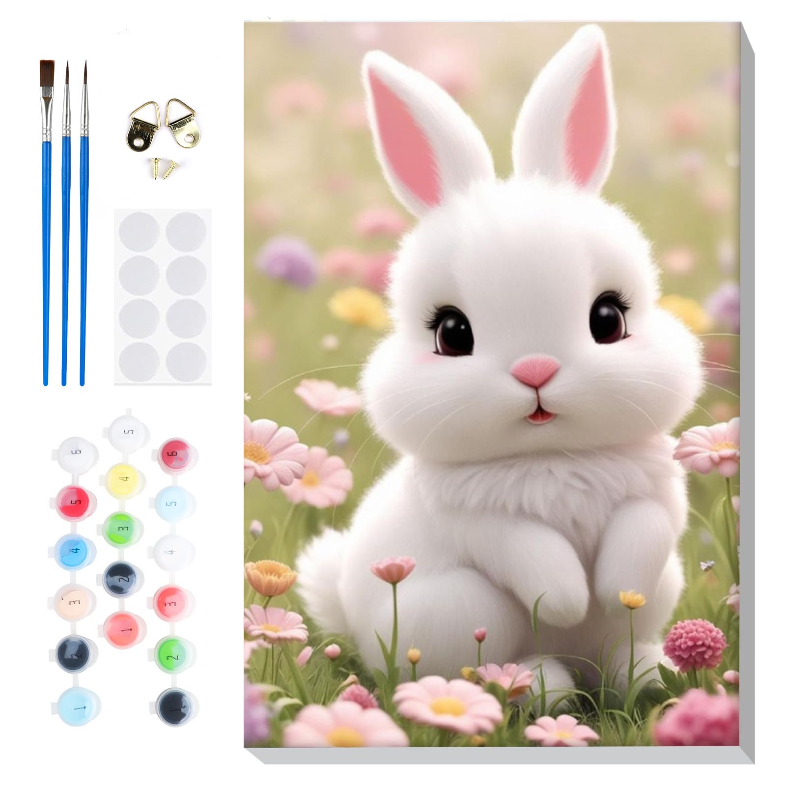 Lxmsja Pintar por Numeros Pato Adultos con Marco, DIY Cuadros para Pintar Pascua Colorear por Números Lienzos, Pintura Acrilica Manualidades Adulto Decoracion Hogar Pared 20x30cm — view 13