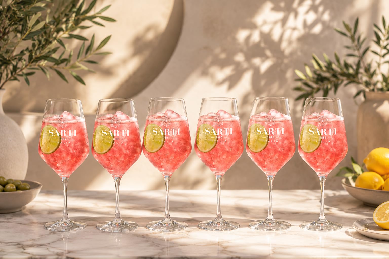 Generisch Mixcompany Sarti Rosa 6er Set Cocktail- & Aperitifgläser – Elegante Stielgläser für stilvolle Drinks