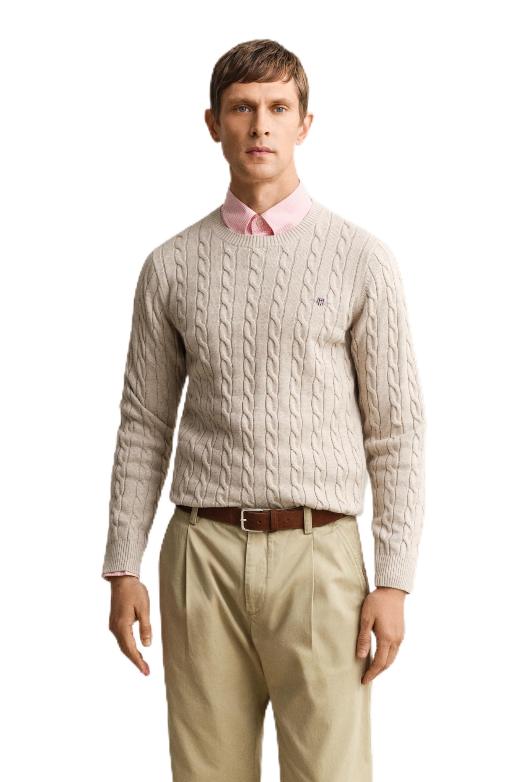 GANT Herren Cotton Cable C-Neck Pullover (1er Pack)