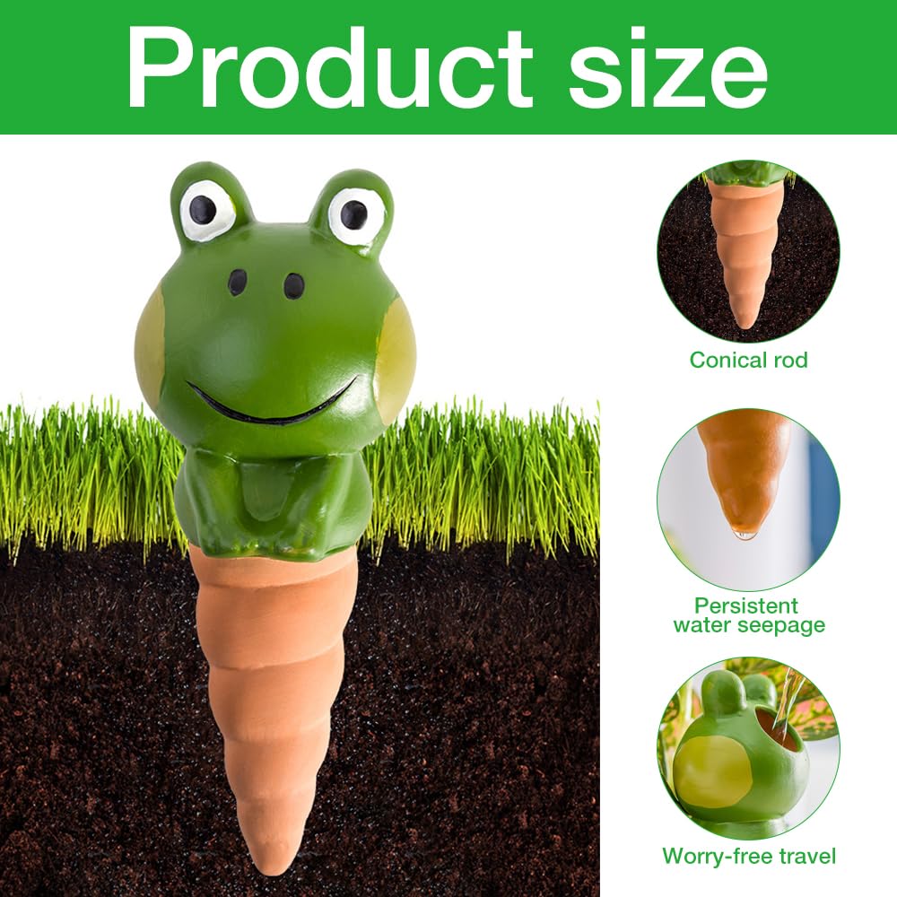 Mineup Plant Watering Globes, 4 Pcs Plant Watering Bulbs, Cute Frog Self Watering Globes, Automatic Plant Waterer - Image 3