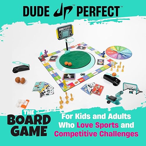 Miniatura 2 de Dude Perfect Juego de mesa con complemento de fútbol desafíos deportivos llenos de acción para niños y familias competitivos  Perfecto para noche de