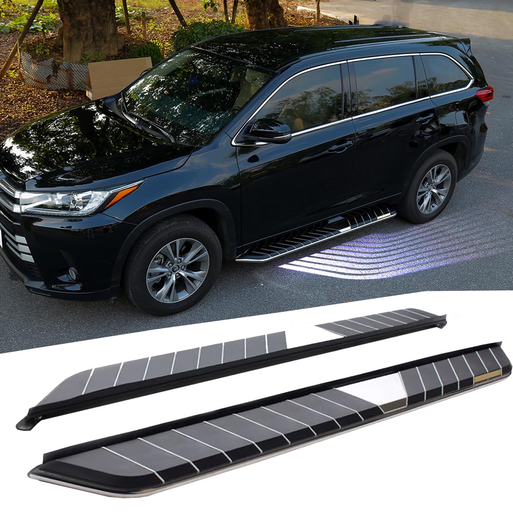 2Pcs Running Board with LED Light Welcome Light fit for Ford Explorer 2020-2024 Side Step Nerf Bar (with Brackets)