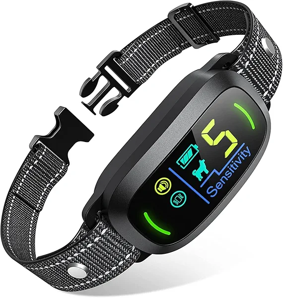 FAFAFROG Dog Bark Collar for Large Medium Small Dogs, Rechargeable Smart Bark Collar, Anti Barking Training Collar with 5 Adjustable Sensitivity Beep Vibration (Black)