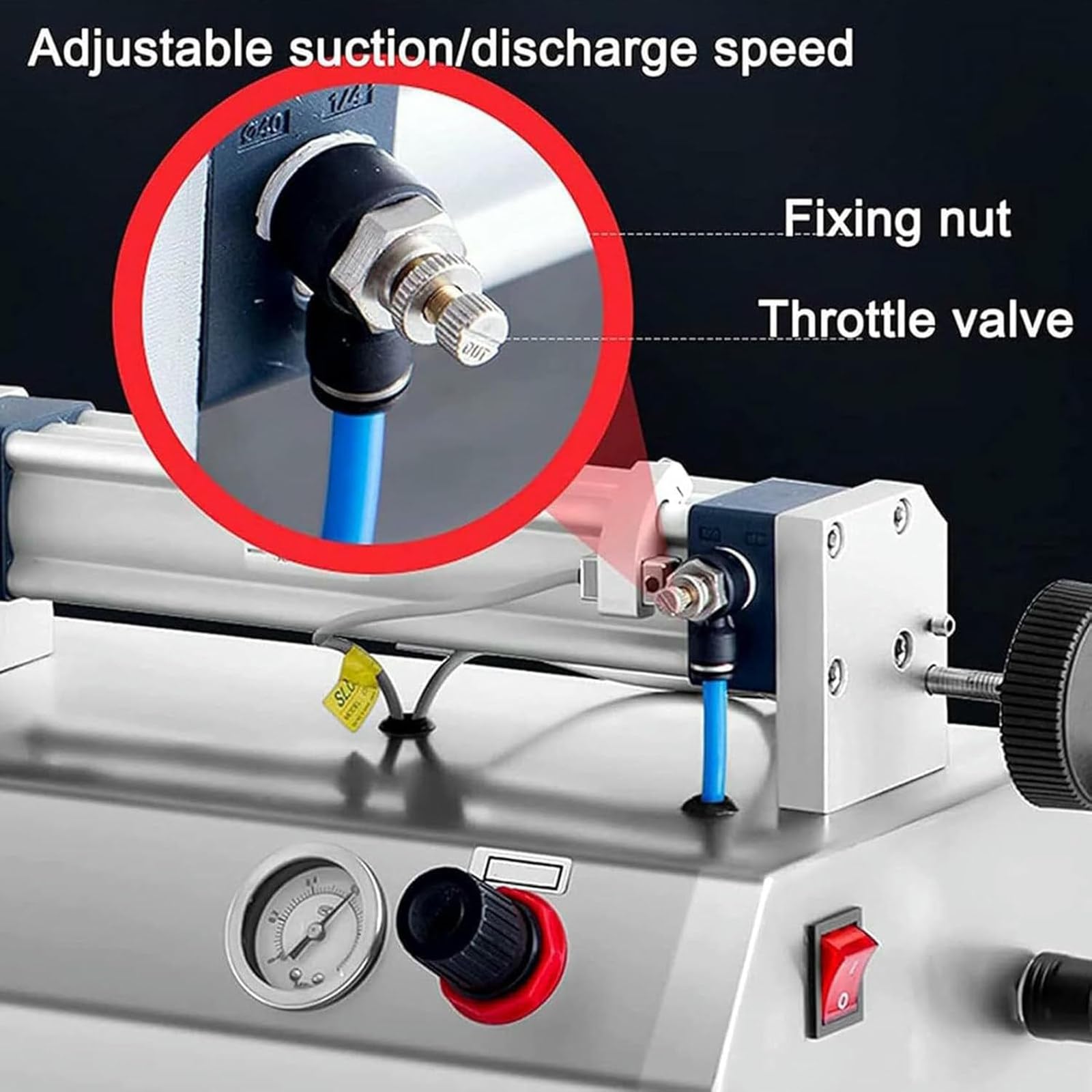 Máquina neumática de llenado de líquidos, dispensador de pistón de acero inoxidable para pasta, 300 W, llenado automático para aceites y líquidos, 15-35 latas/min, capacidad de 150-1500 ml